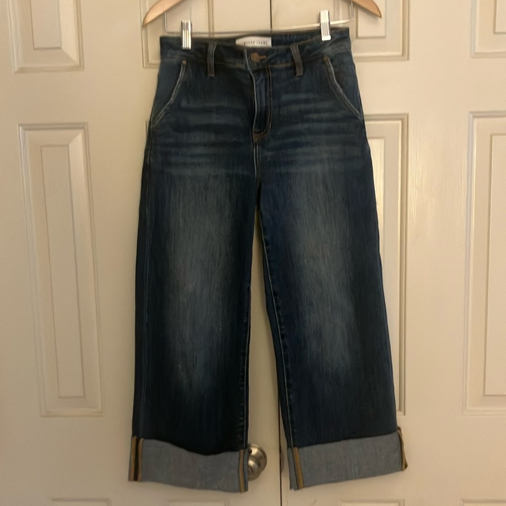 Risen Stella dark was wide leg cropped Jean